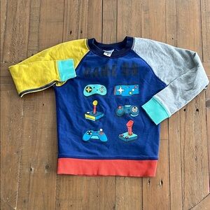 Hanna andersson game on color block sweatshirt